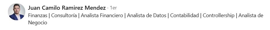 Foto de Juan Camilo R., Analista financiero, testimonio sobre cambio de perspectiva laboral.