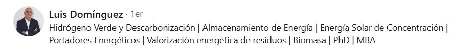 Foto de Luis D., gerente en energías renovables, reseña sobre entusiasmo y éxito.
